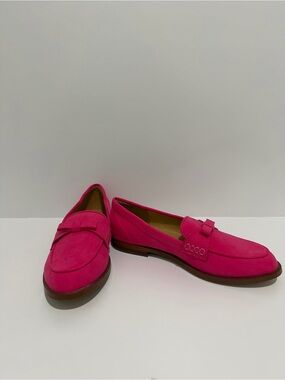 J. Crew Factory Sueded bow loafers in ​​ Sweet Fuschia New size 6.5 CF737 $138